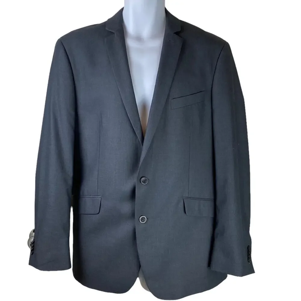 Kenneth Cole Reaction Suit Jacket 42R Gray 2 Button