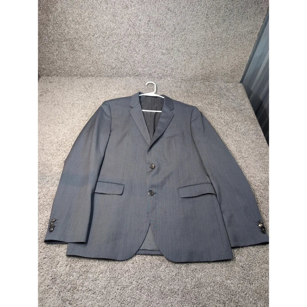 BOSS Hugo Boss Men's Dark Grey‎ Pinstripe Suit Jacket Blazer 42L
