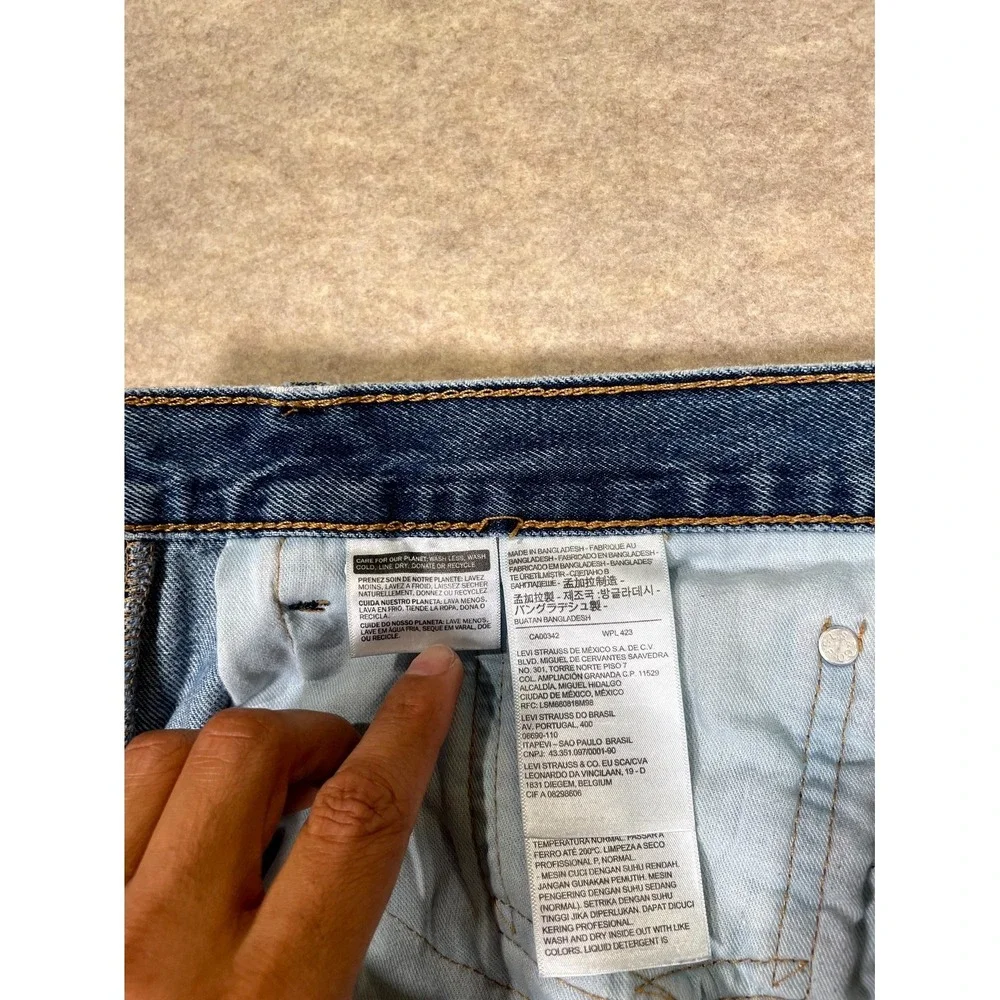 Levi's 505 Authentic‎ Jeans Mens 34x29 Blue Denim Cotton Stretch Straight Leg