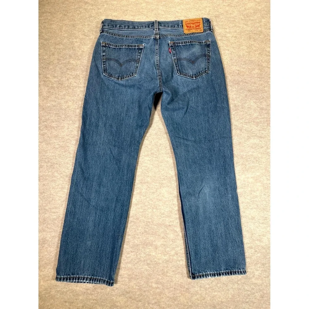 Levi's 505 Authentic‎ Jeans Mens 34x29 Blue Denim Cotton Stretch Straight Leg