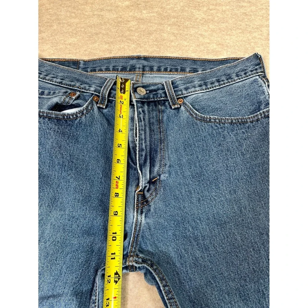 Levi's 505 Authentic‎ Jeans Mens 34x29 Blue Denim Cotton Stretch Straight Leg