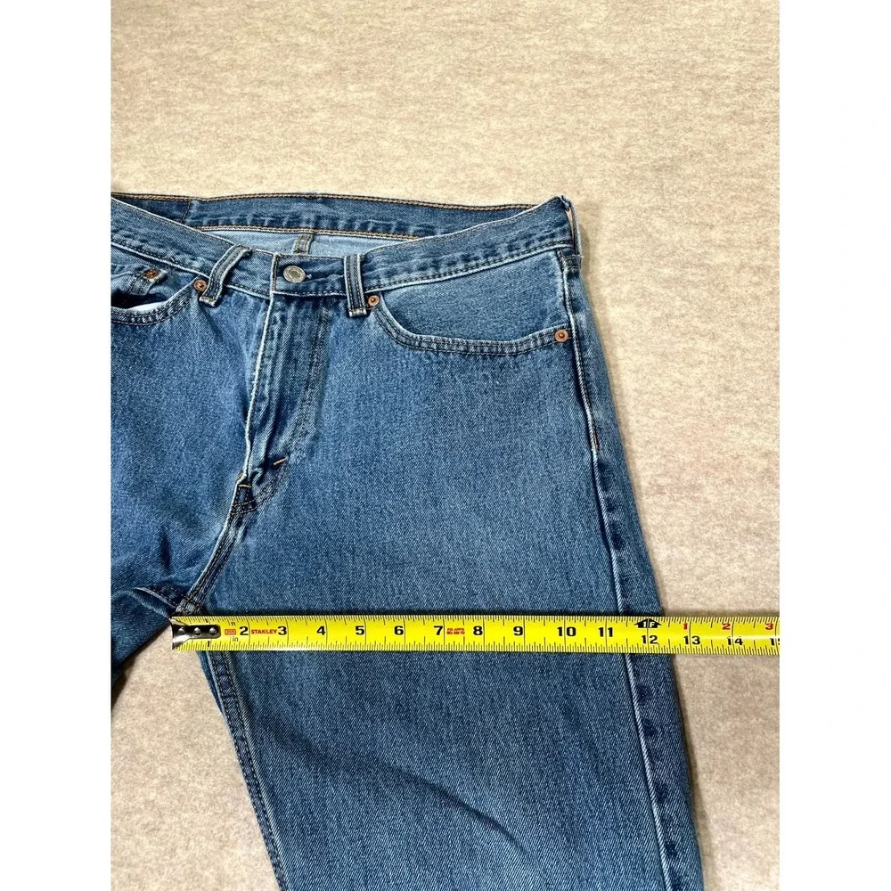 Levi's 505 Authentic‎ Jeans Mens 34x29 Blue Denim Cotton Stretch Straight Leg