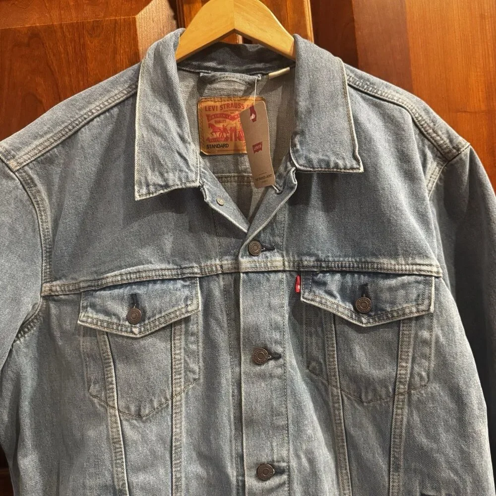 Levi’s Men’s Trucker Denim Standard Jacket Light Wash Button Front XXL NWT