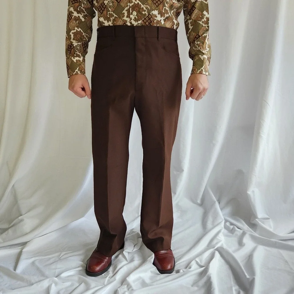 80s Brown Levi's‎ Sta-Prest Trousers