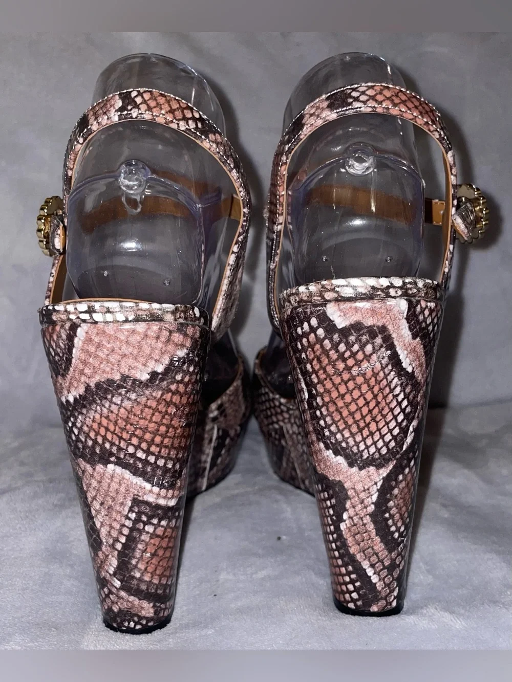 Kurt Geiger London Women Size 41 / US 10 Snake Platform Wedge Sandals Rhinestone