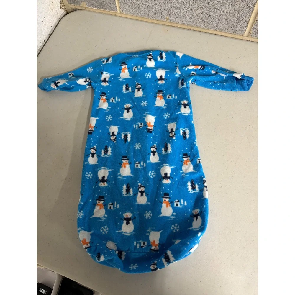 Carters Baby‎ Sleep Sack Blue Snowman Fleece 0-9 Months