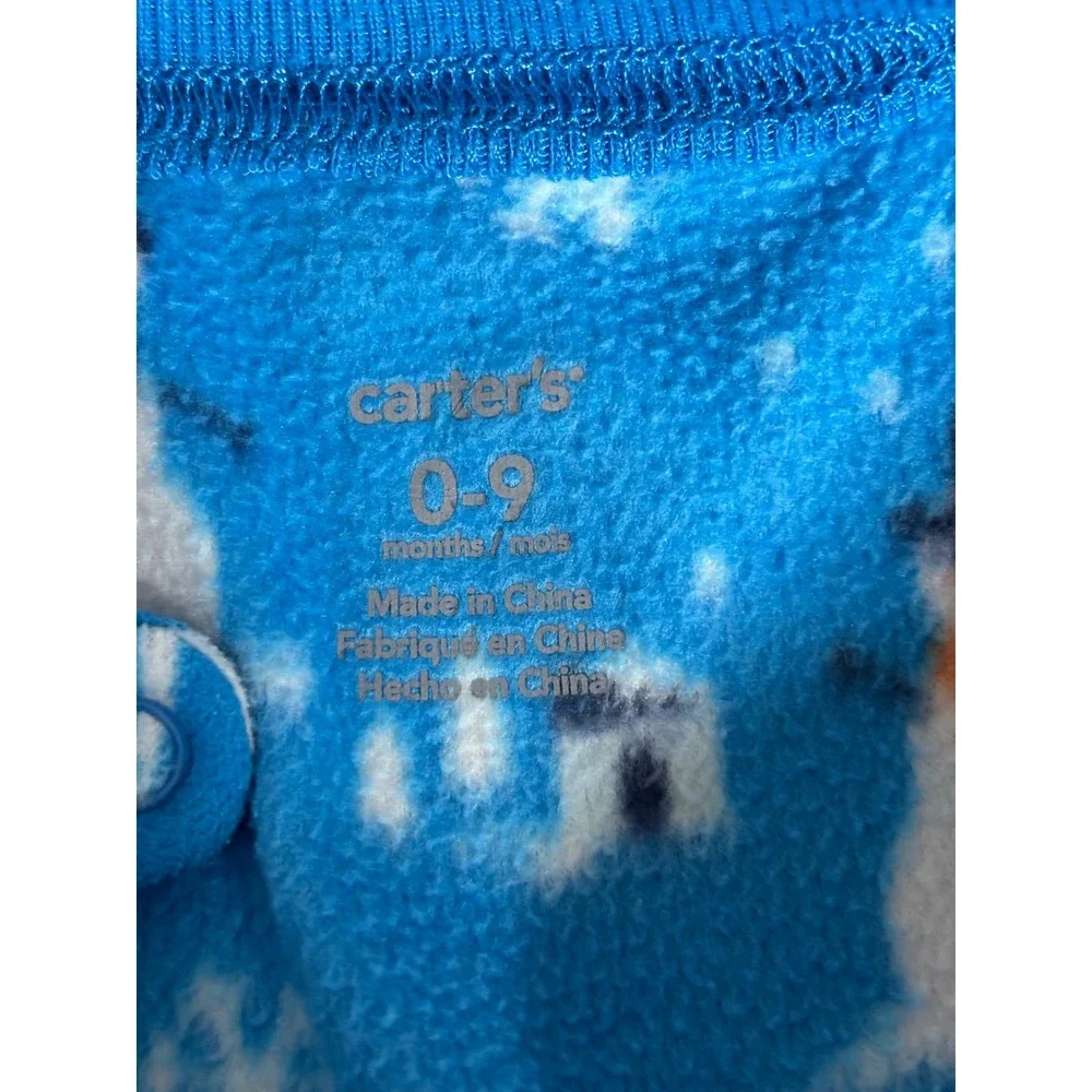 Carters Baby‎ Sleep Sack Blue Snowman Fleece 0-9 Months