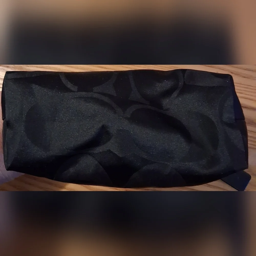 EUC Vintage Y2K Coach Black Signature Nylon Cosmetic Beauty Makeup Travel Pouch