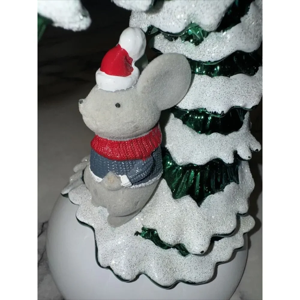 NEW Bath And Body Works Christmas TREE MOUSE Single‎ Wick Candle Pedestal Holder