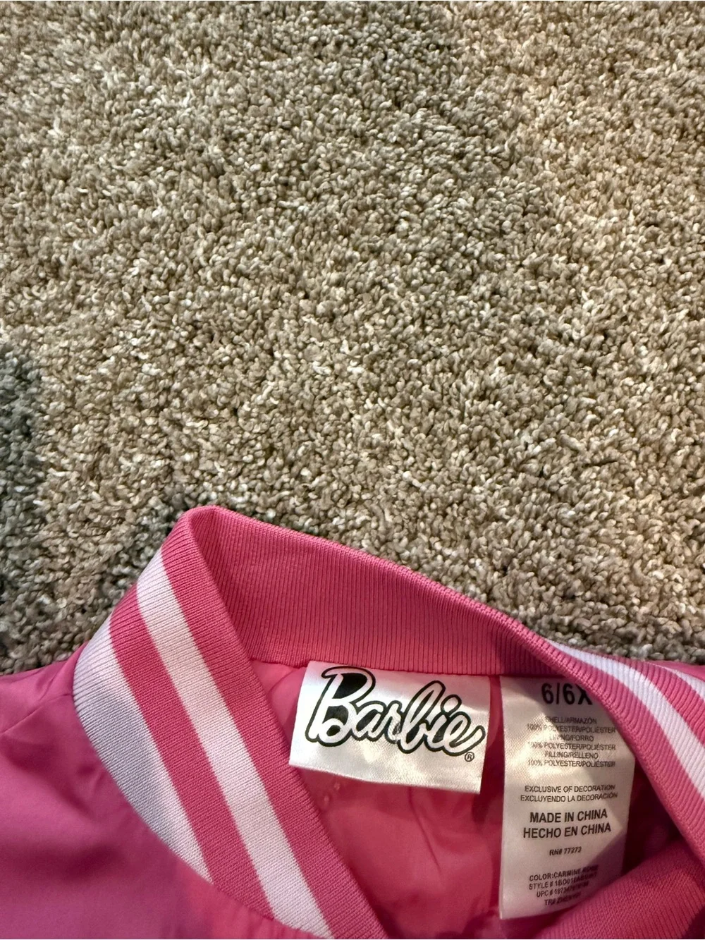 Girls Barbie Pink Racing Bomber Jacket 6