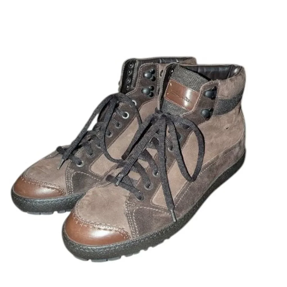 Santoni suede leather