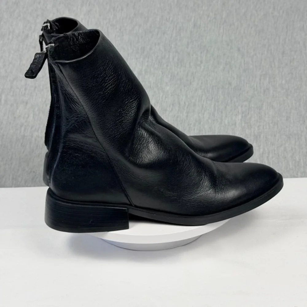 Steve Madden Nexie Slouch Bootie‎ Black Leather Pointed Toe Ankle Boots Size 8