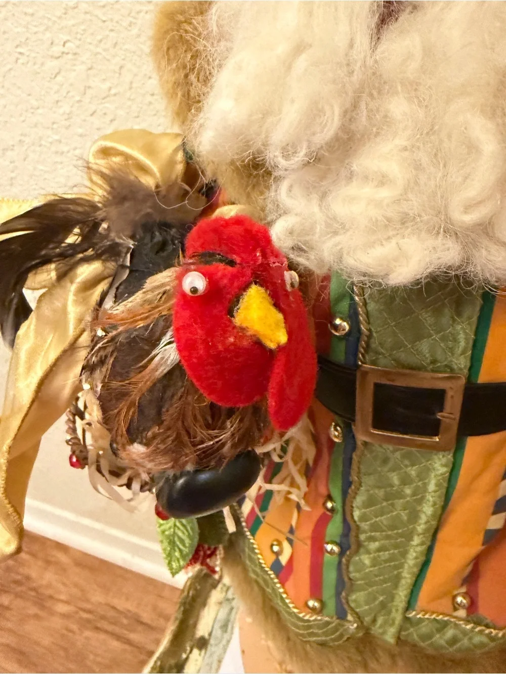 Vintage 1990s Neiman Marcus 24 Inch Santa Figure Chicken Basket Eggs Christmas