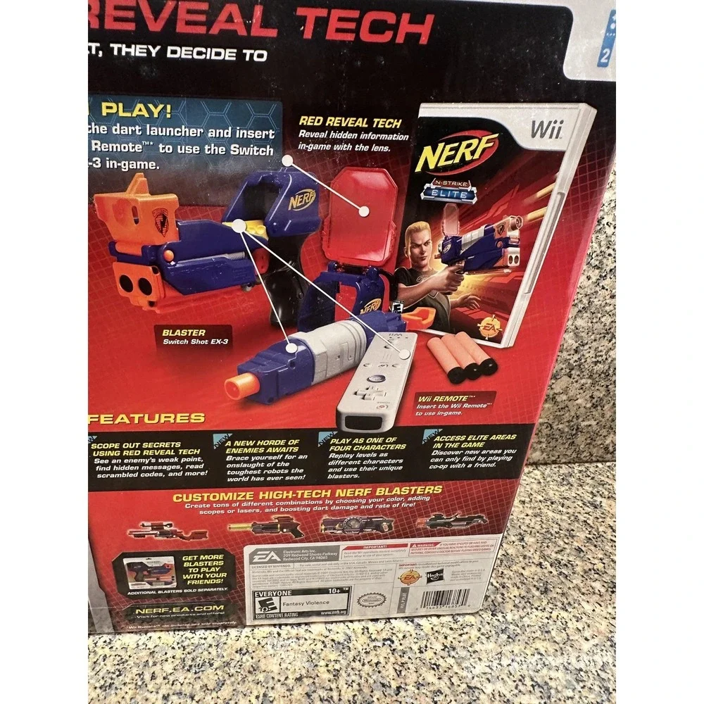 NERF N-Strike Elite Wii Bundle Switch Shot EX-3 Blaster Red‎ Reveal Tech Set