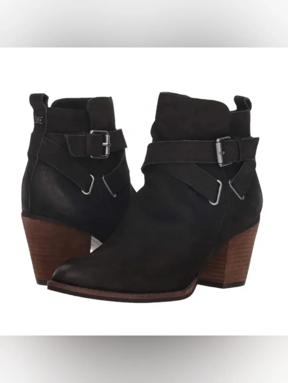 Sam Edelman Morris Black Suede Buckled Booties