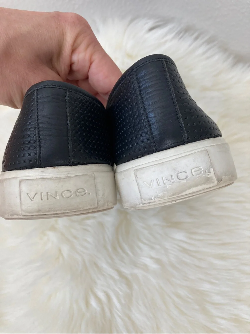 Vince Blair Perforated Leather Slip on Sneakers sz 6