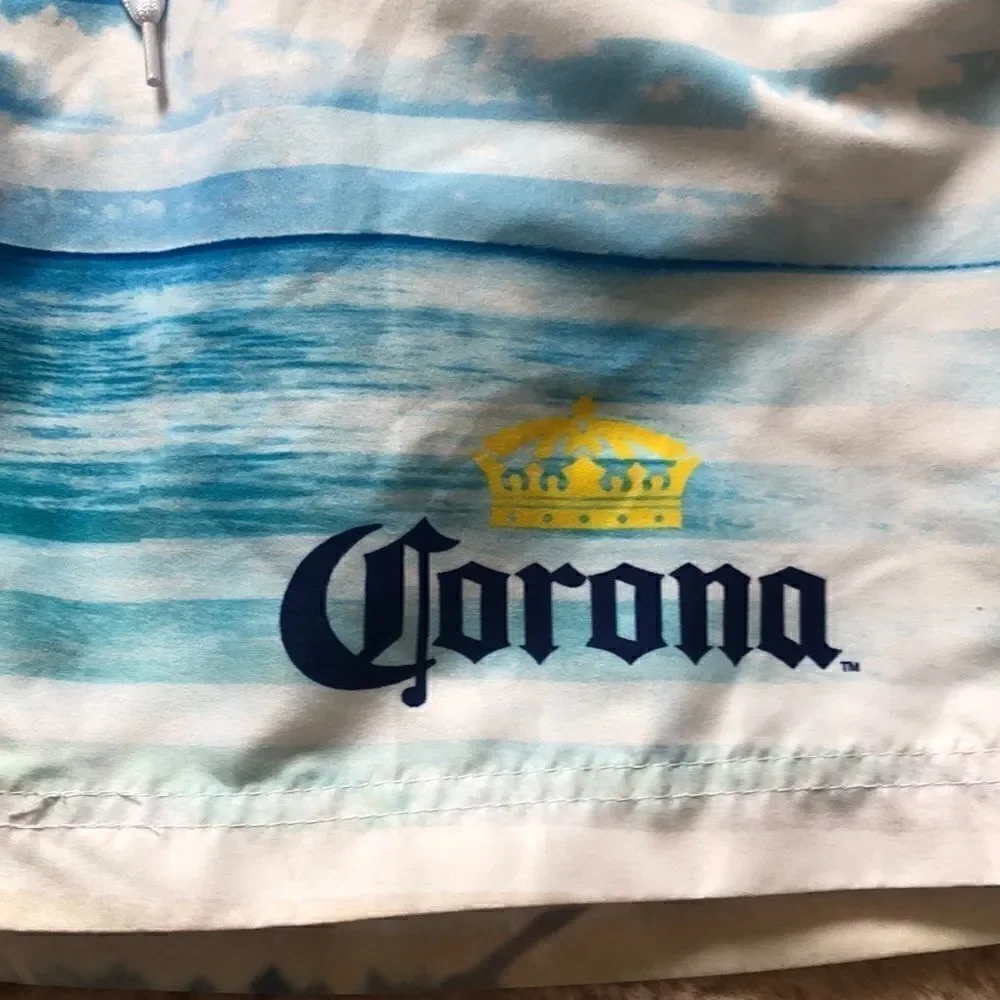 Corona bright color palm tree men’s swim trunks