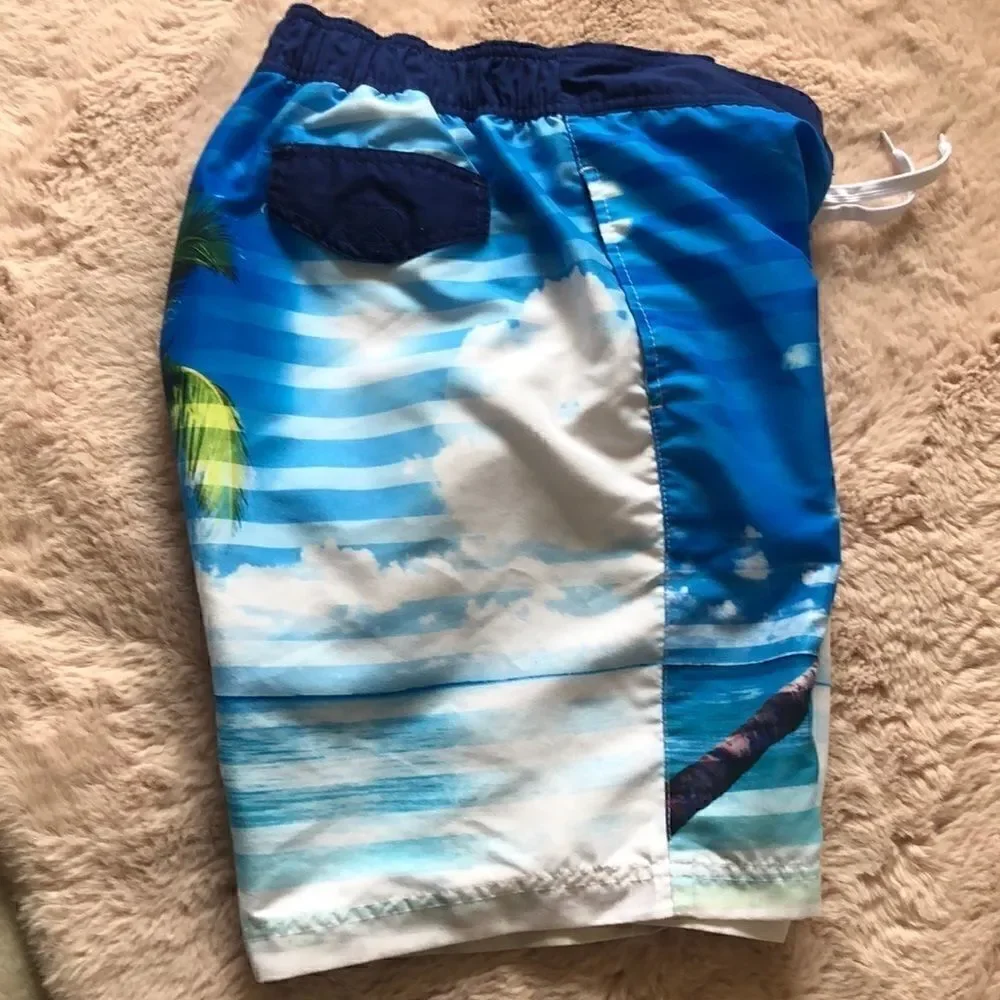 Corona bright color palm tree men’s swim trunks