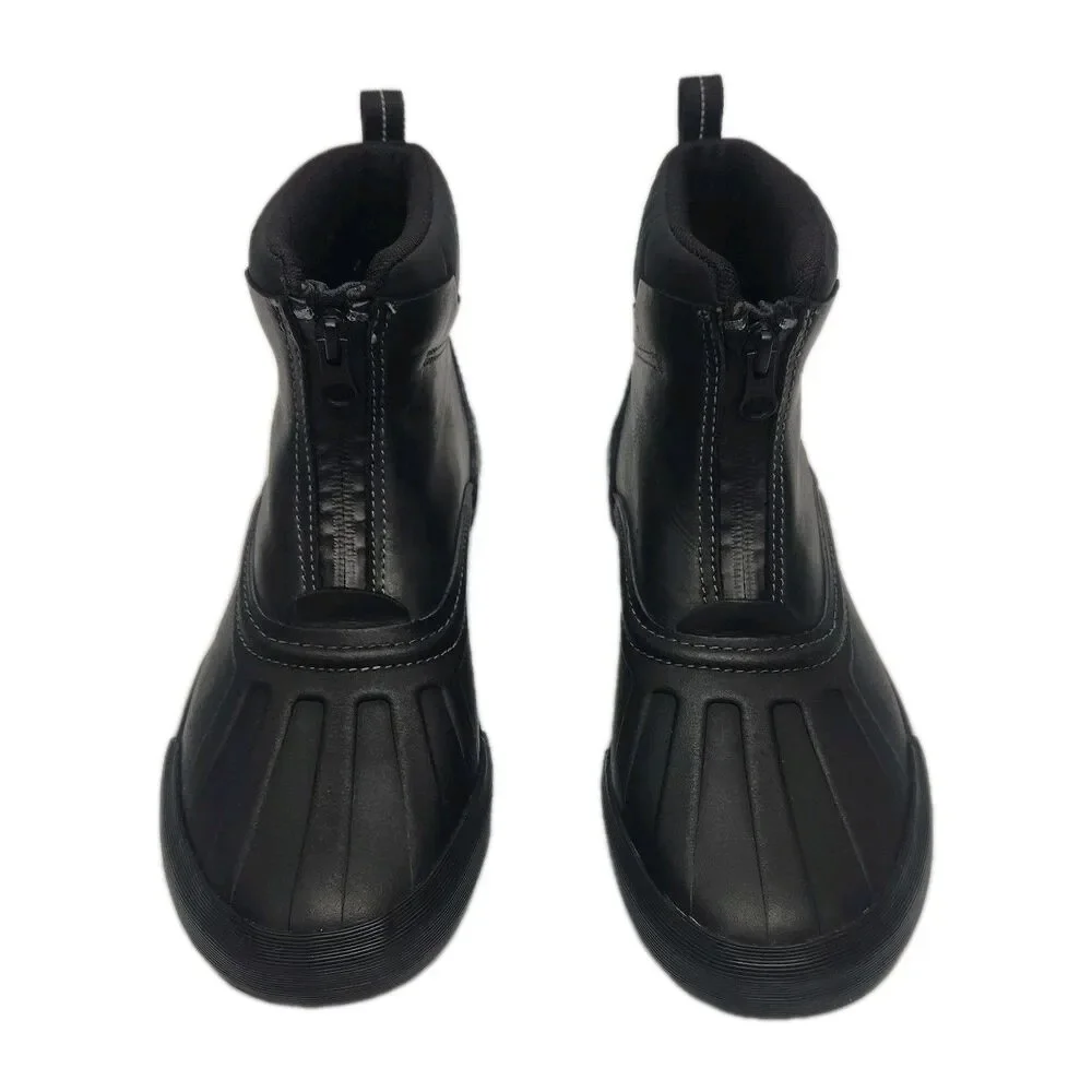 Clarks Collection Boots Black Waterproof Zip Women Sz 7.5 Duck Muck Ankle Flat