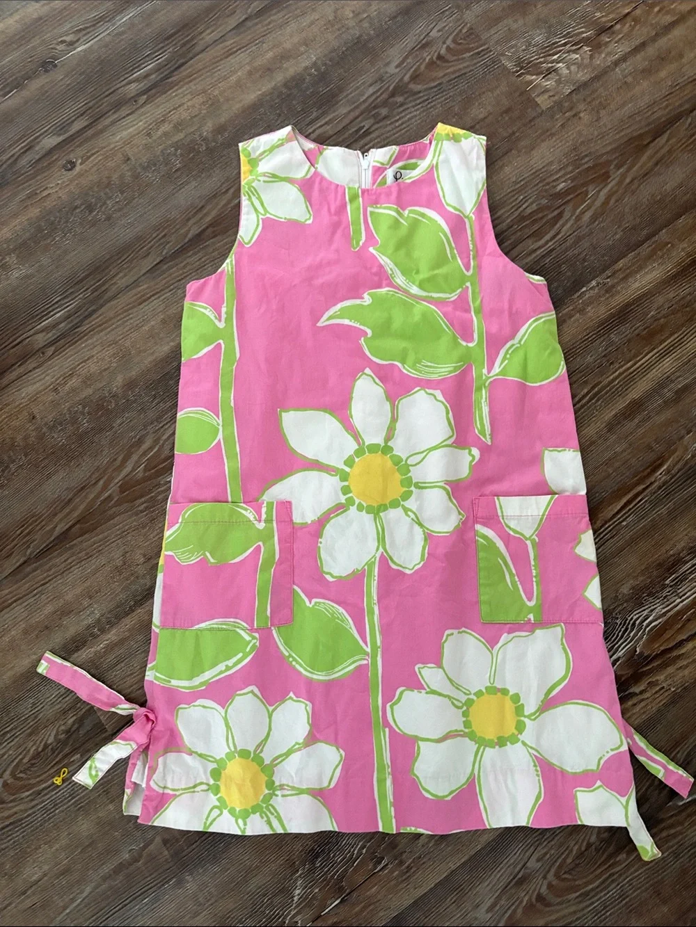 Lilly Pulitzer Bright Pink Floral Shift Dress with Pockets