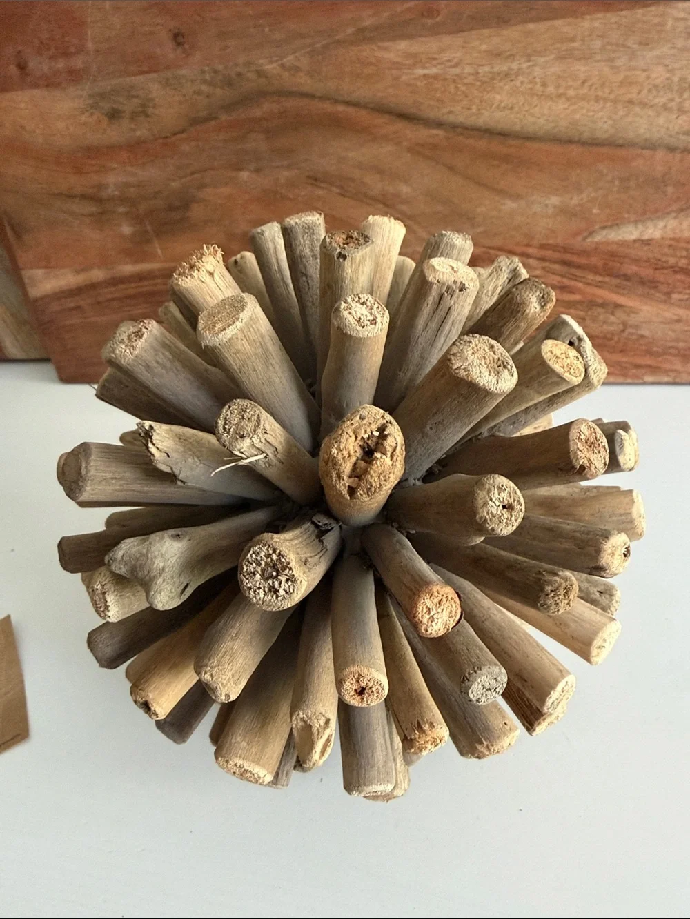 West Elm Weathered Wood Decorative Sphere Responsibly Harvested