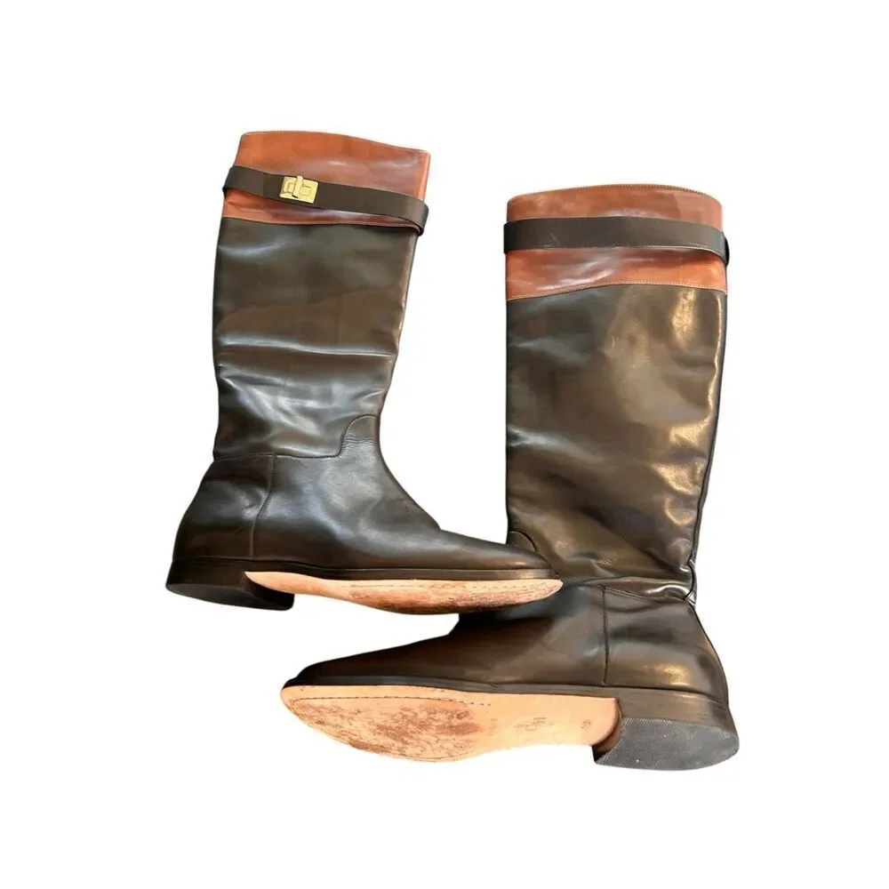 Cole Haan Air Daelin Riding Boots Black Brown Size 5.5 B
