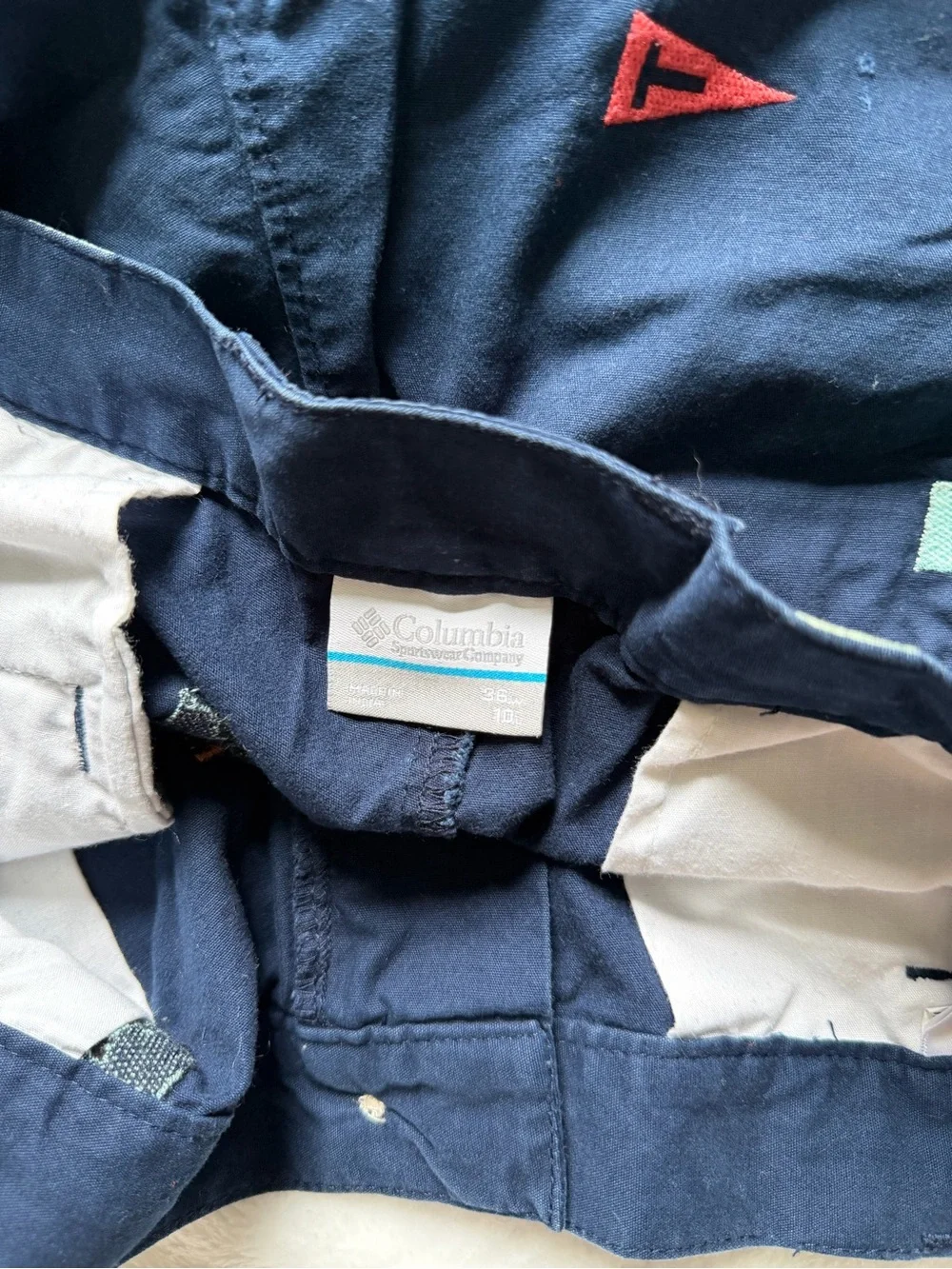Columbia allover embroidered