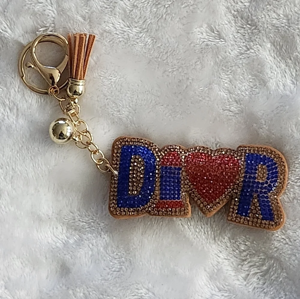Designer-Inspired Brown/Gold Keychain Luxury Bag Charm