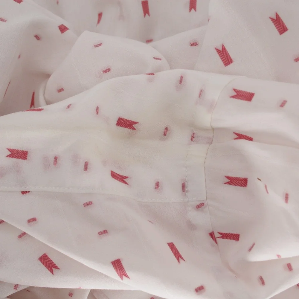 Banana Republic Mens White Red Geometric Button Up‎ Shirt Casual Long Sleeve XL