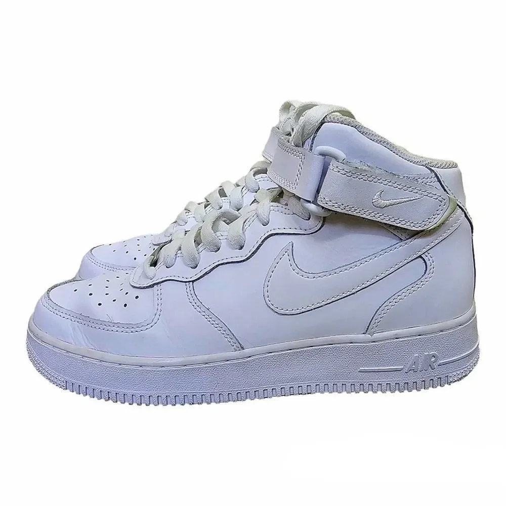 Nike White Air Force I's DH2933-111 Mid Size 7 Youth