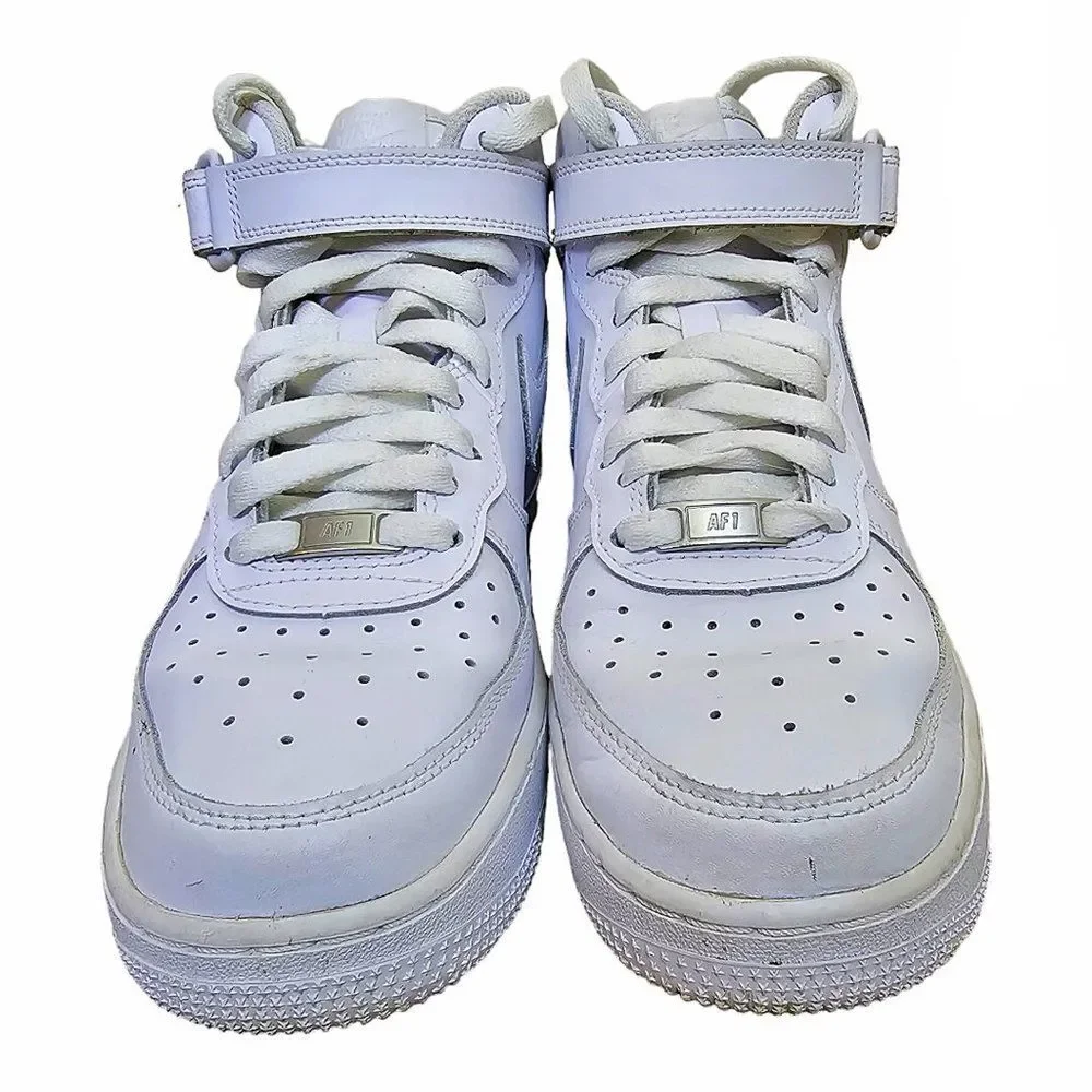 Nike White Air Force I's DH2933-111 Mid Size 7 Youth