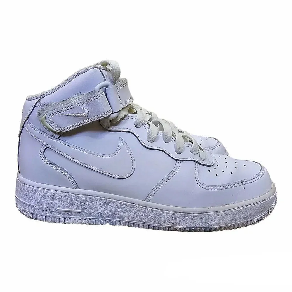 Nike White Air Force I's DH2933-111 Mid Size 7 Youth