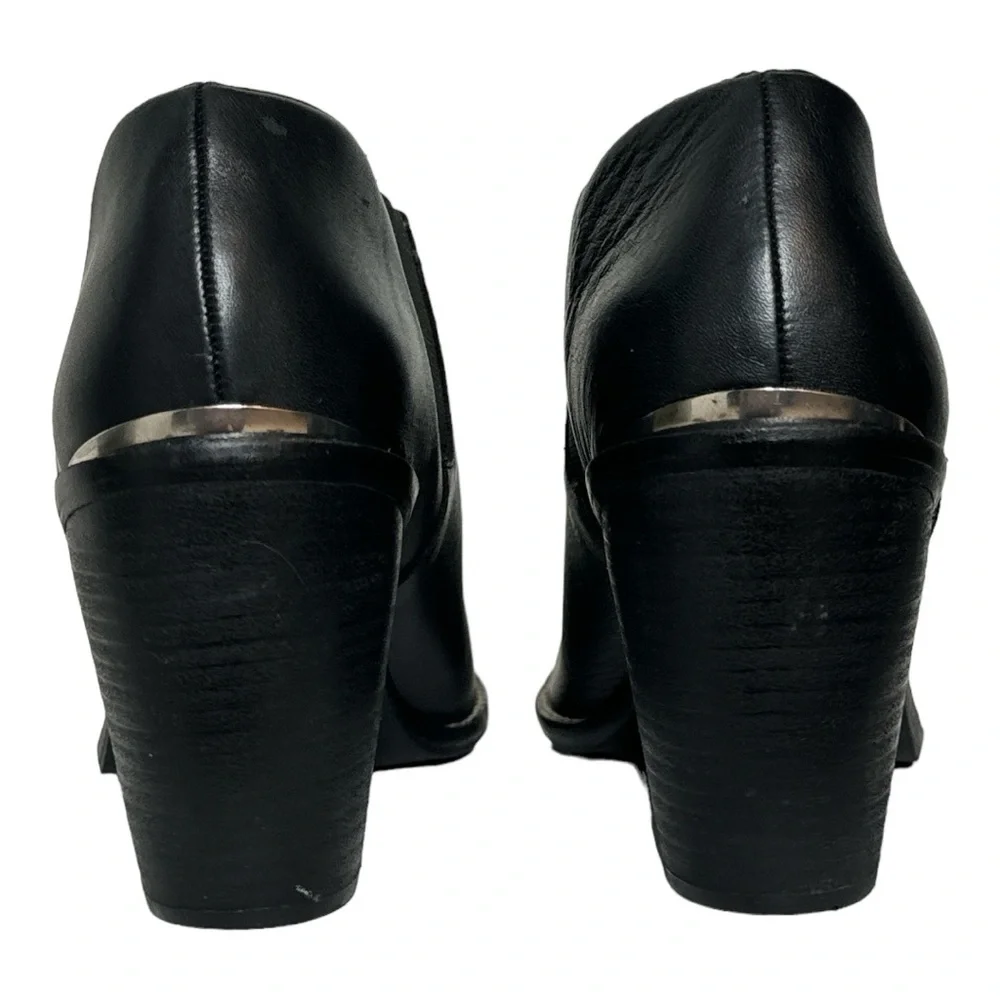 DOLCE VITA CARLIN BLACK LEATHER METAL TOE WESTERN CHELSEA ANKLE BOOTS SIZE 10