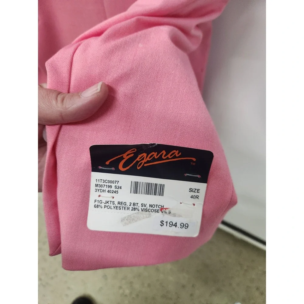 NWT Egara Mens Pink Skinny Fit 2 Piece Suit