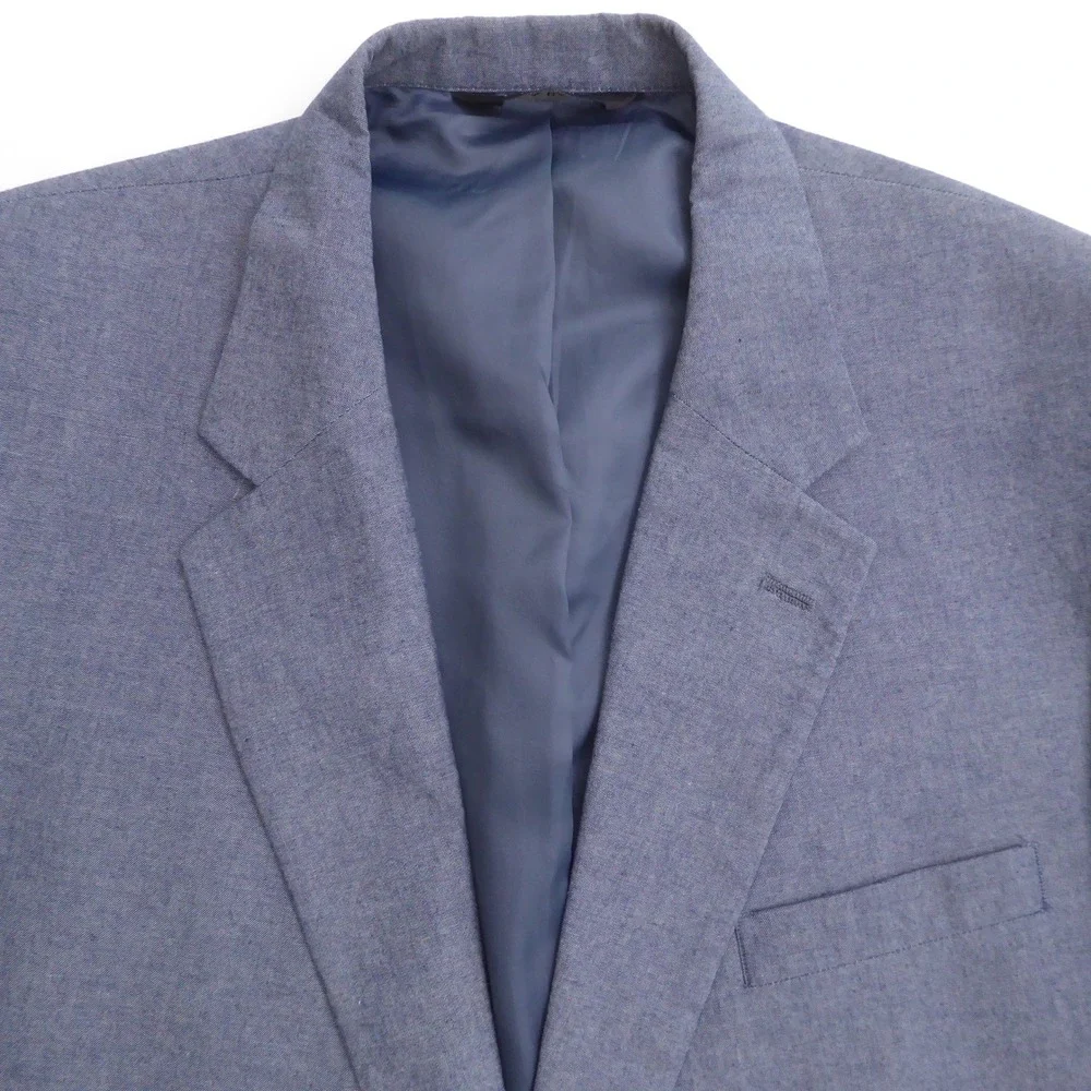 Jos. A. Bank Mens Blazer Sport Coat Blue Classic Collection 100% Cotton 48L