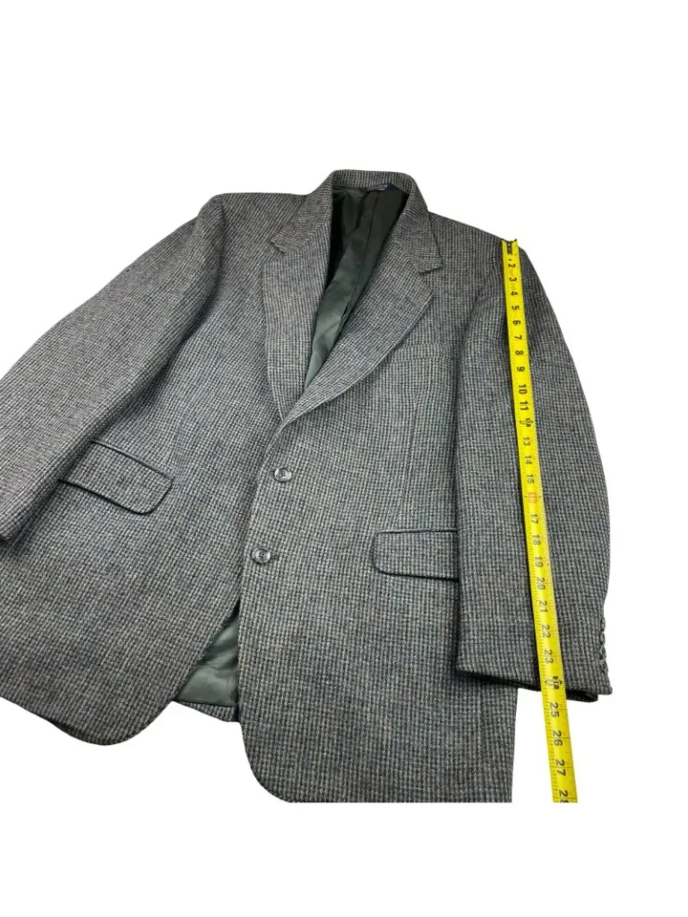 VTG Harris Tweed x Nordstrom Men's 100% Wool Blazer Blue/Beige • USA • 44R