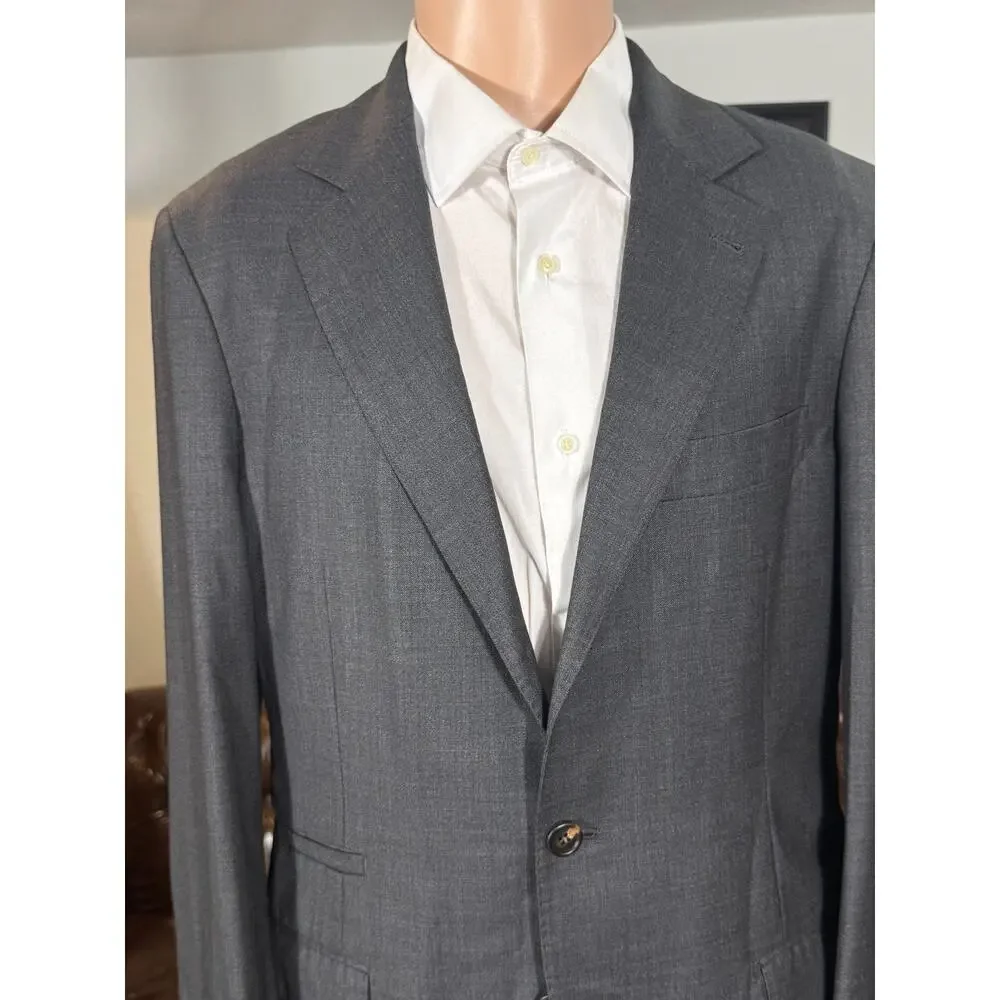 Brunello Cucinelli Charcoal Wool Unstructured Sportcoat Blazer 46 38R
