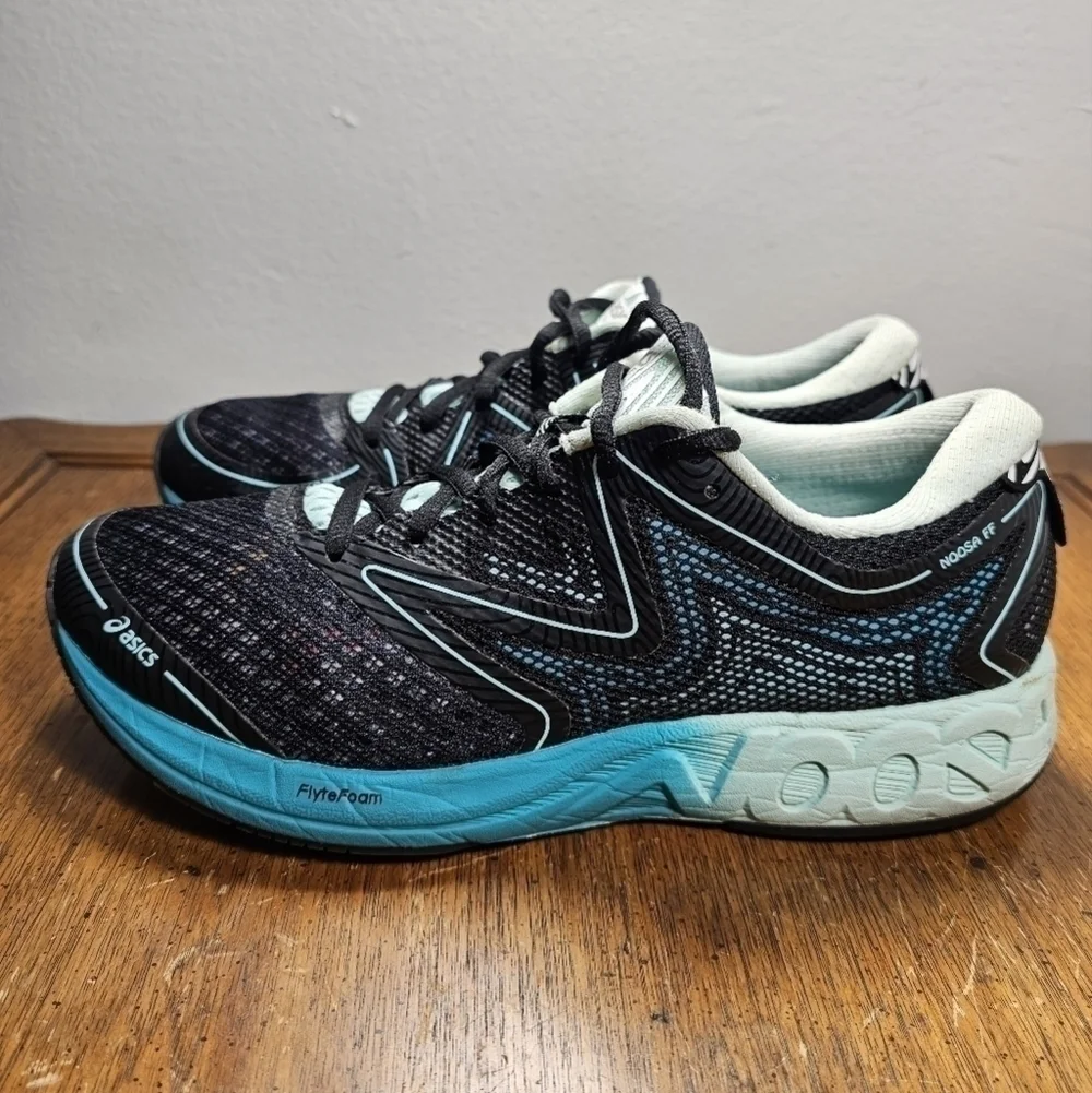 Asics Noosa FF Womens Black/Bay/Viridian Green Running Shoes Women's Size 8.5
