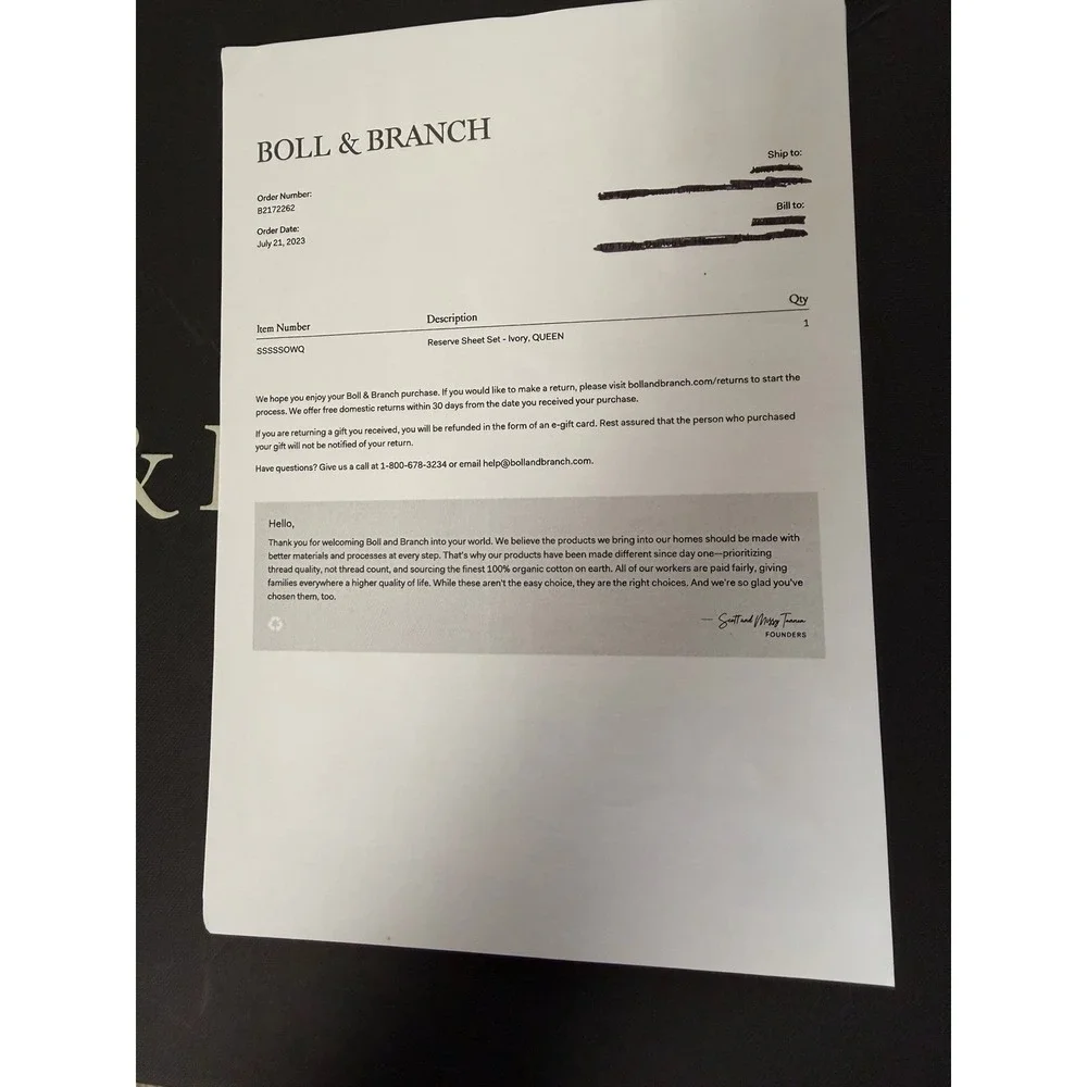 Boll & Branch reserve our