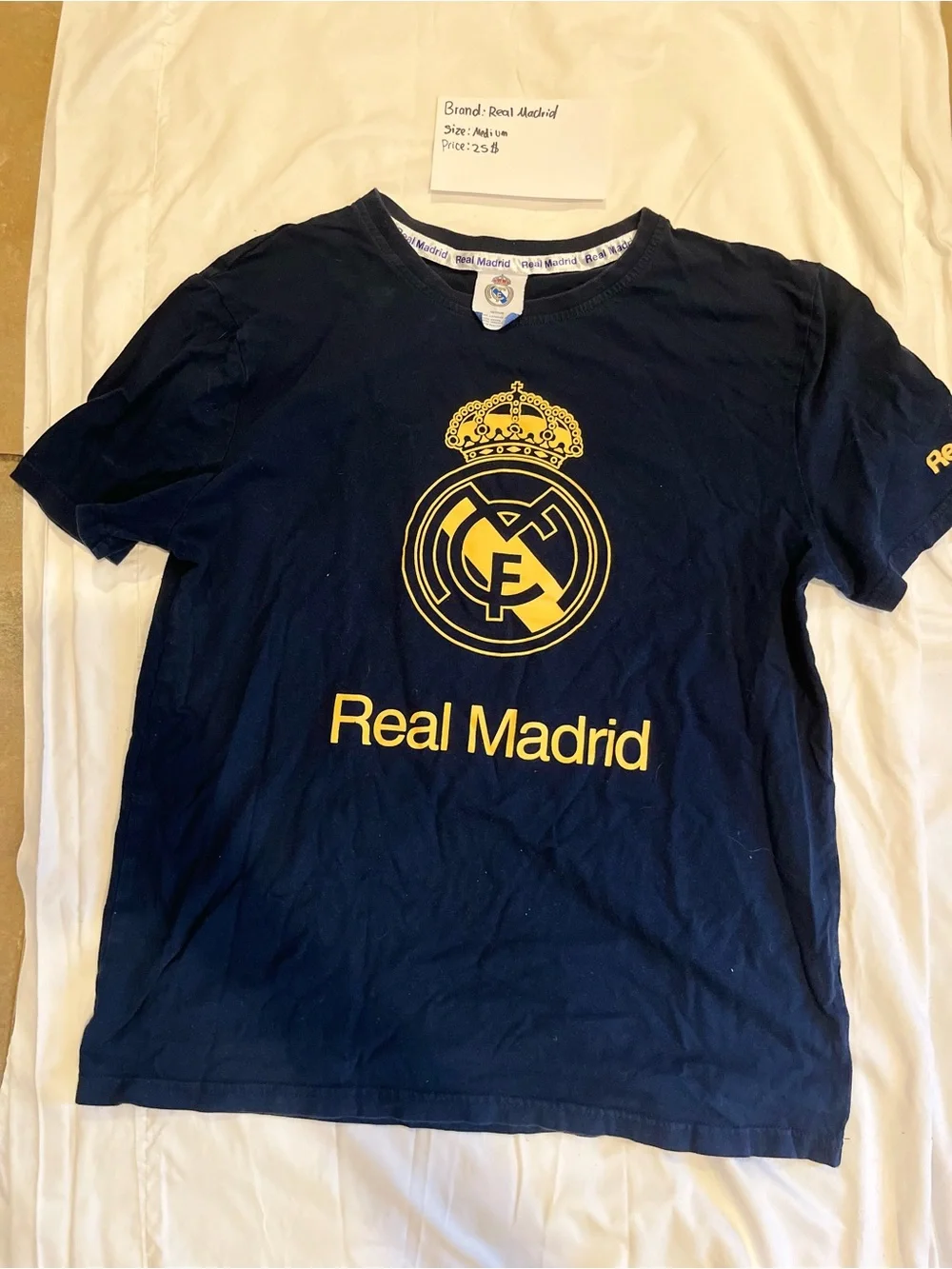 Real Madrid Kids Navy T-Shirt with Gold Logo