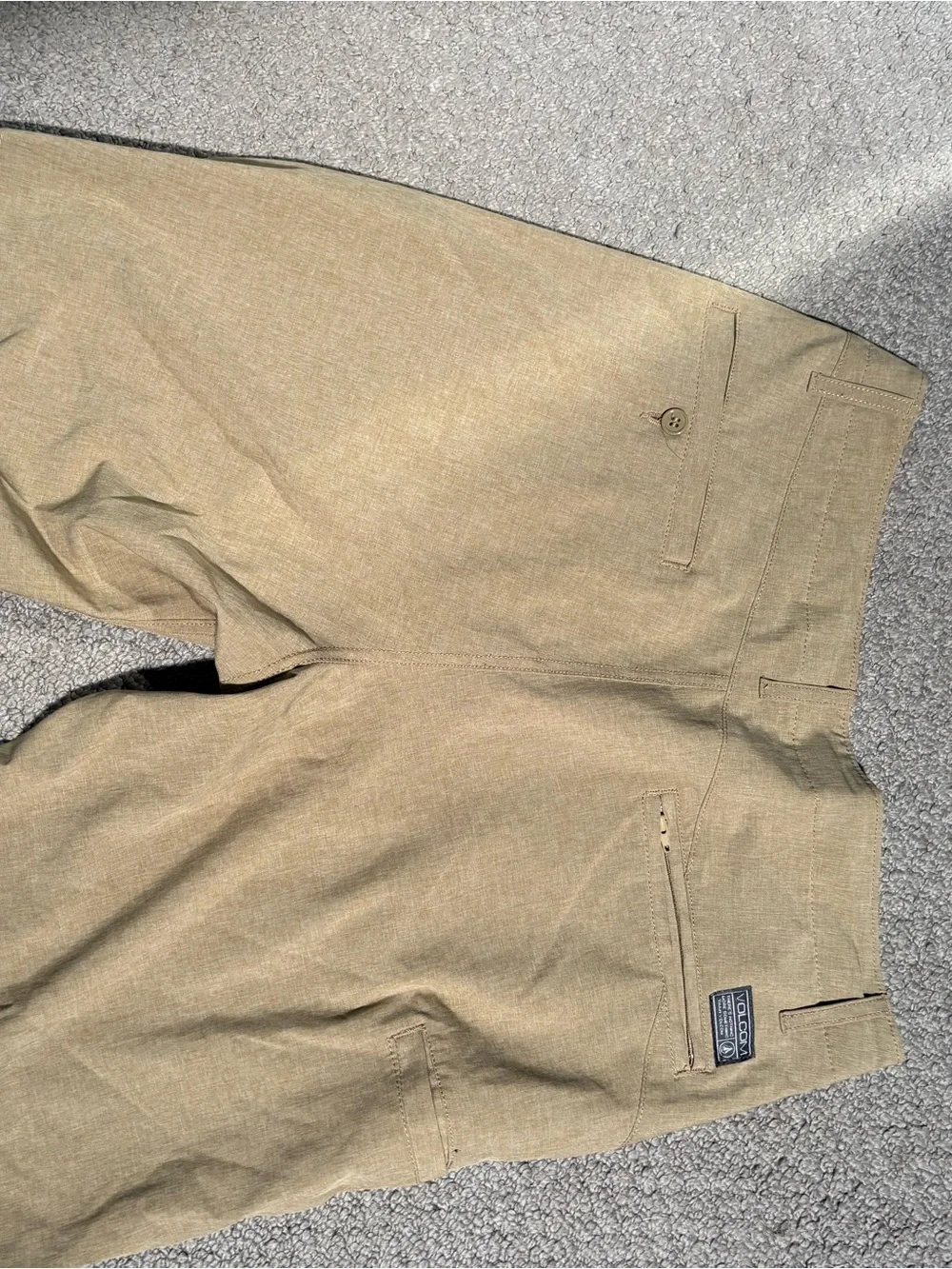 Volcom Men’s Tan Flat-Front Shorts