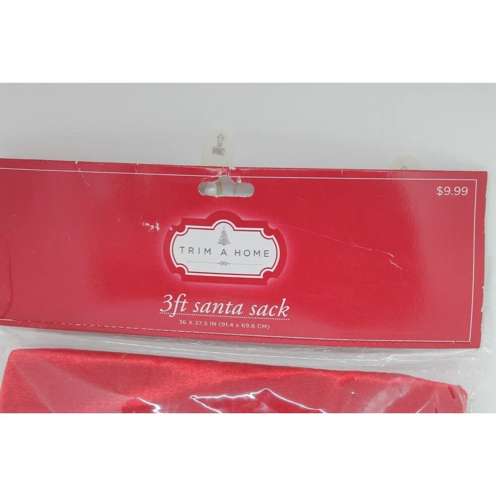 Trim A Home 3ft Santa Sack 36-inch x 27.5-inch New Velvet Touch-Unopened