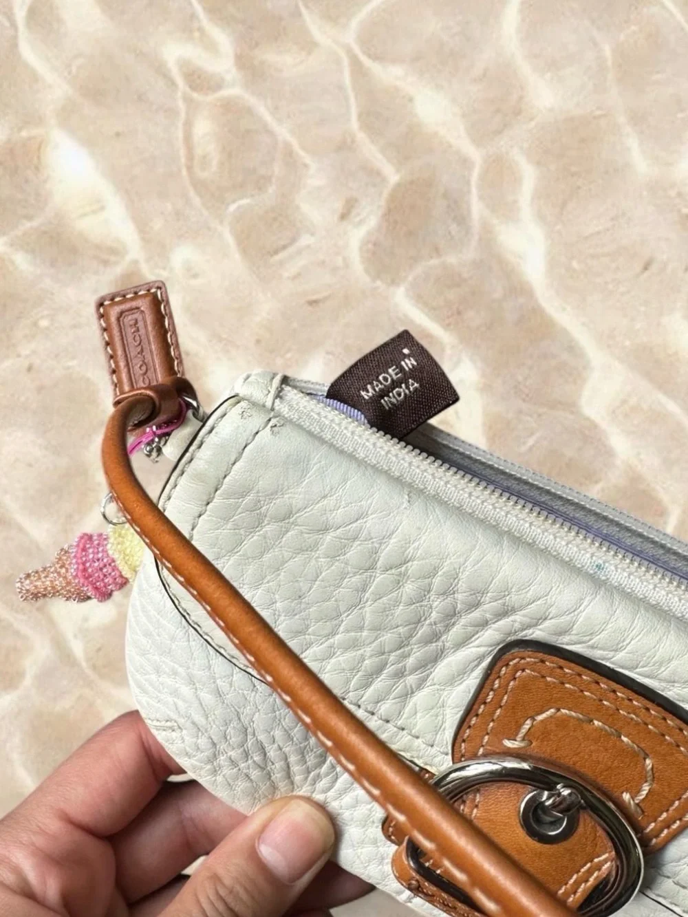 Coach white leather