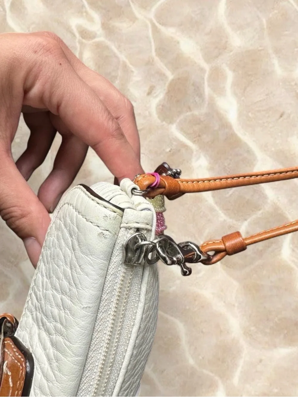Coach white leather