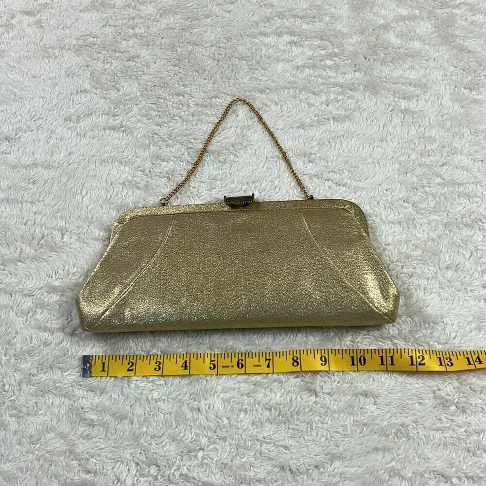 Vintage gold chain strap handbag‎ clutch purse