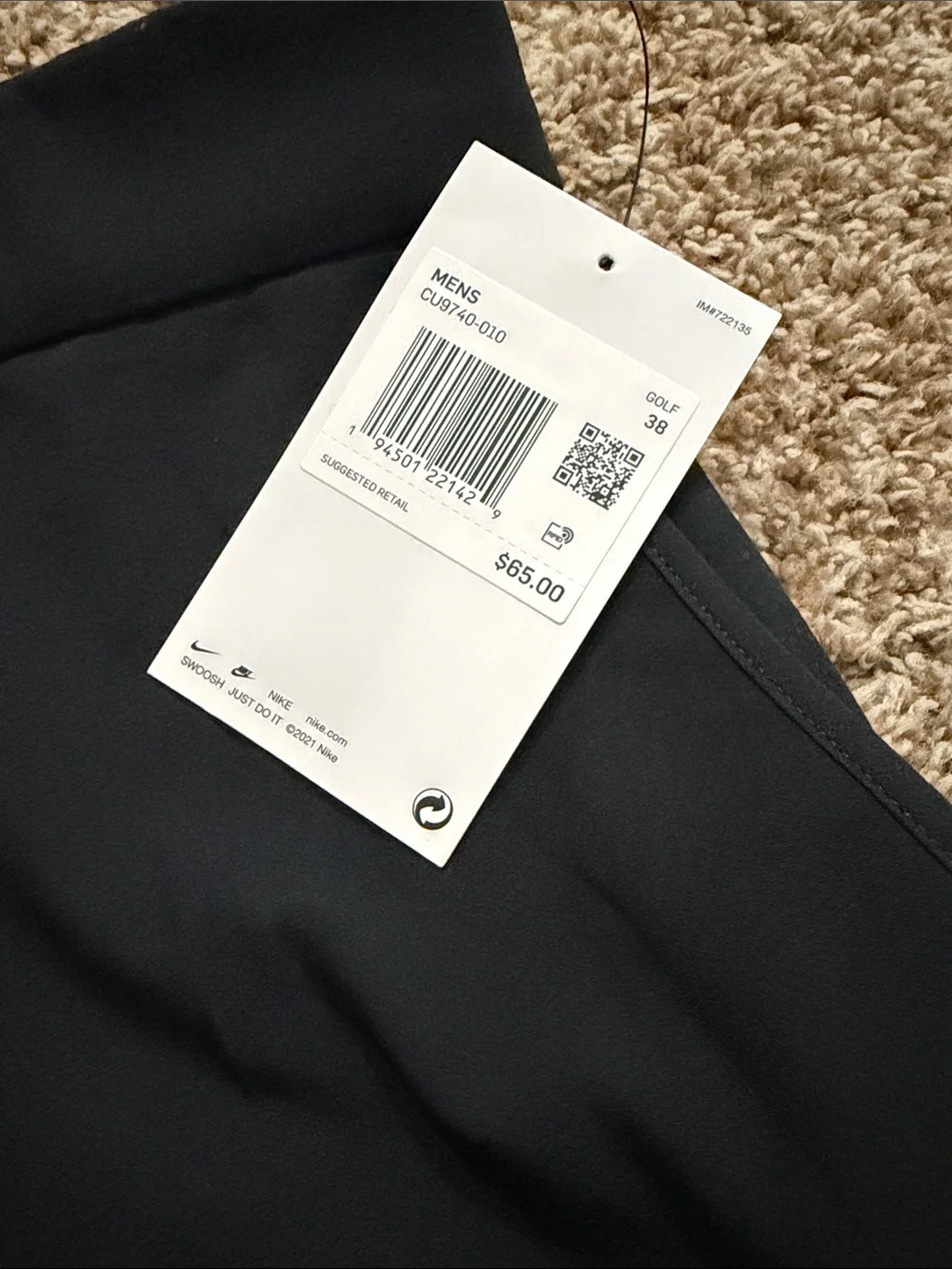 Nike Black Men's Golf Athletic Shorts