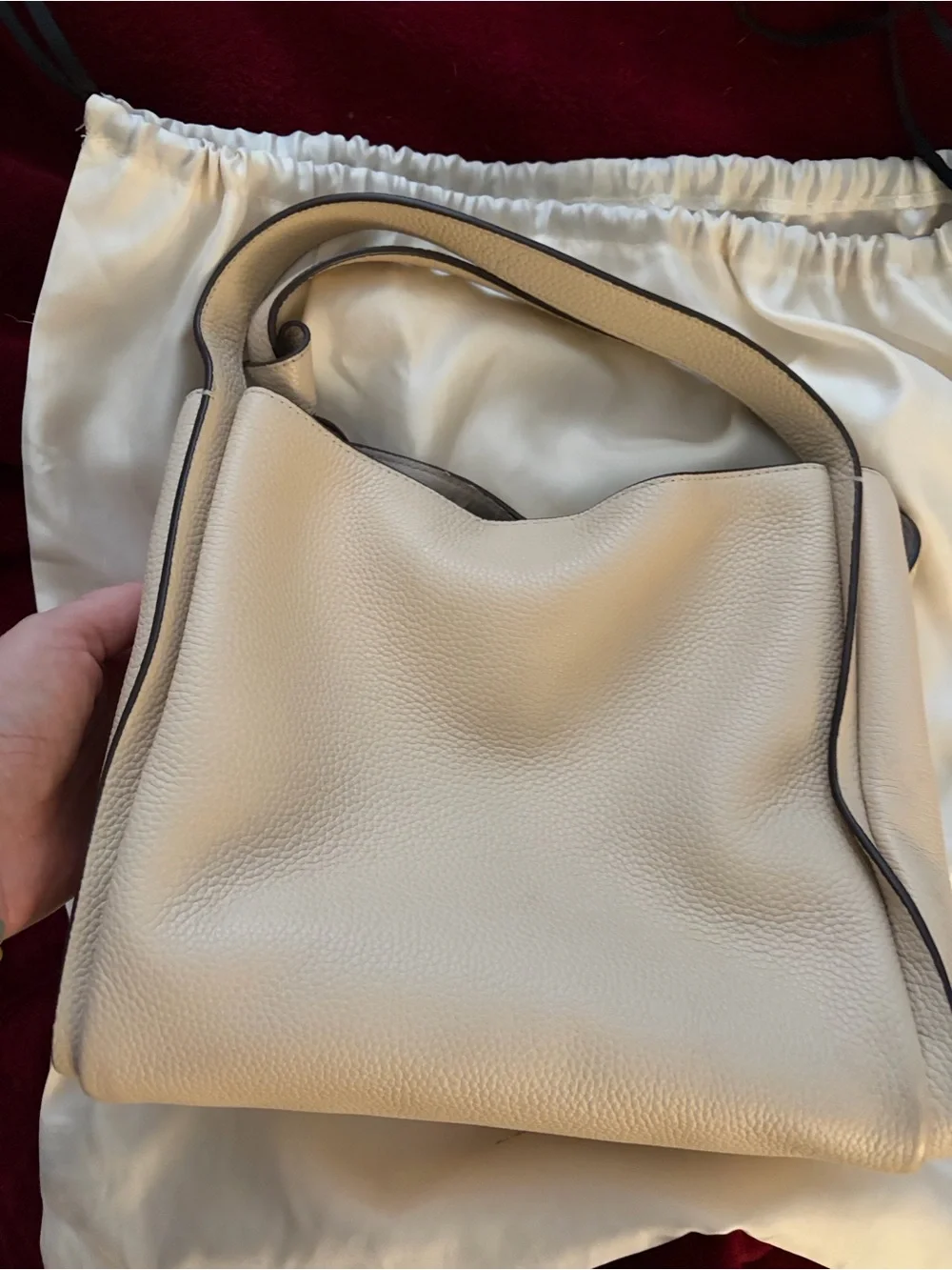 kate spade Knott Pebbled leather medium tote in milk glass