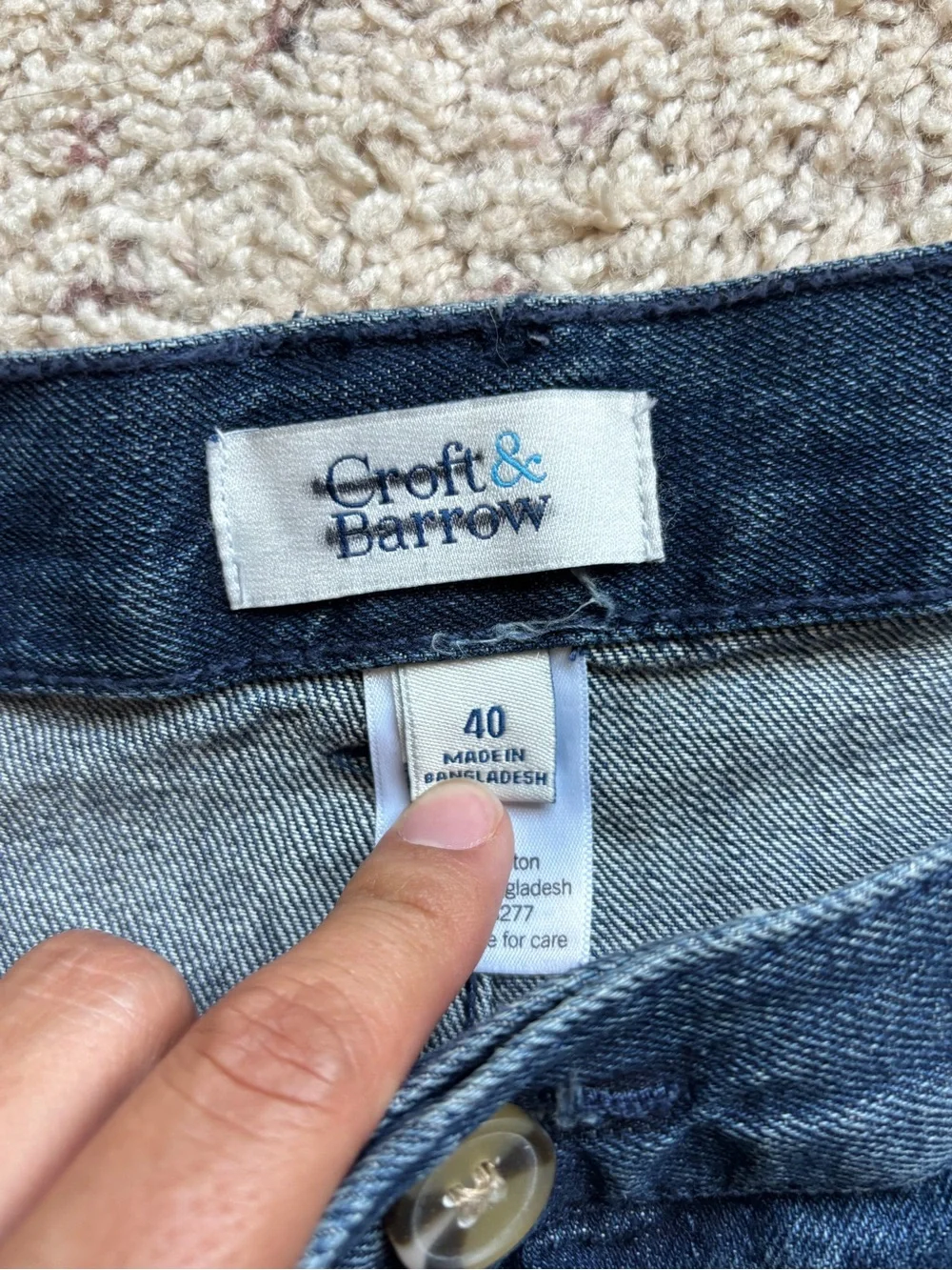 croft & barrow Dark Blue Denim Cargo Shorts men’s 40