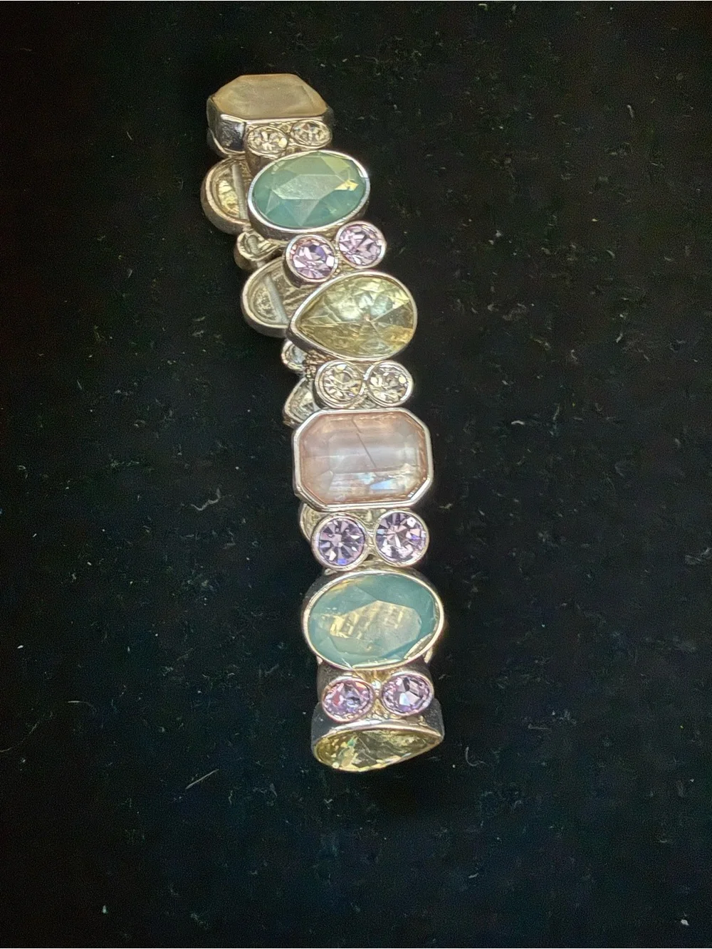 Multi-Stone Fashion Bracelet in Green, Pink and Yellow - Women's Jewelry