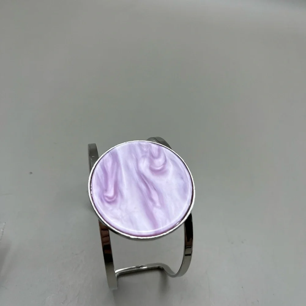 Elegant Silver and Purple Women's Bracelet